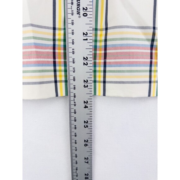 NWT $80 Talbots Blouse Womens LP Plaid V‎ Neck Ruffle Tunic Nylon Blend - Picture 8 of 8